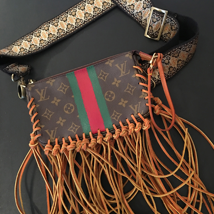 Upcycled swagged out louis vuitton purse  Western bags purses, Bags,  Trending handbag