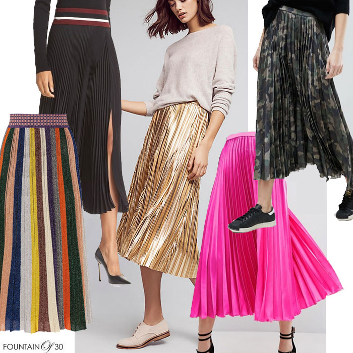 Trend To Wear Now & Later: Pleated Skirts - Fountainof30.com