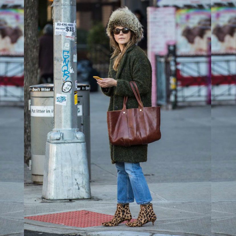 Keri Russell turns heads in furry hat and leopard boots to visit to Apple  Genius Bar for tech help