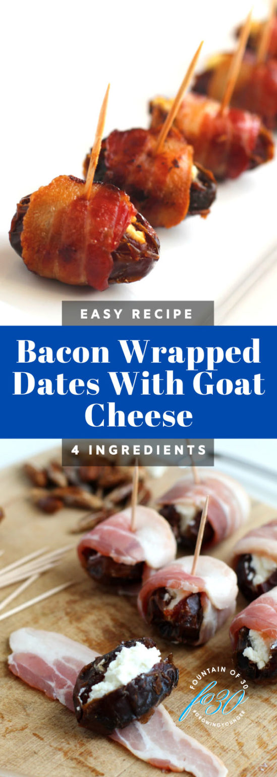 Easy To Make Bacon Wrapped Dates With Goat Cheese - fountainof30.com