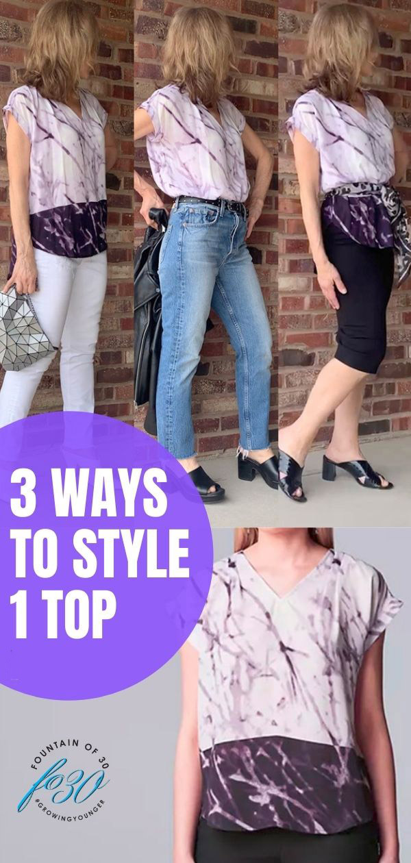 3 Totally Different Ways To Style One V-Neck Top - fountainof30.com