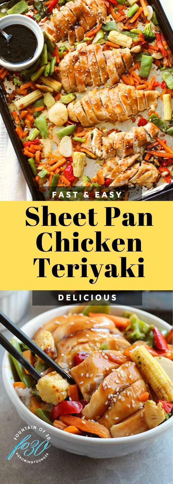 Fast, Easy and Delicious Sheet Pan Chicken Teriyaki - fountainof30.com