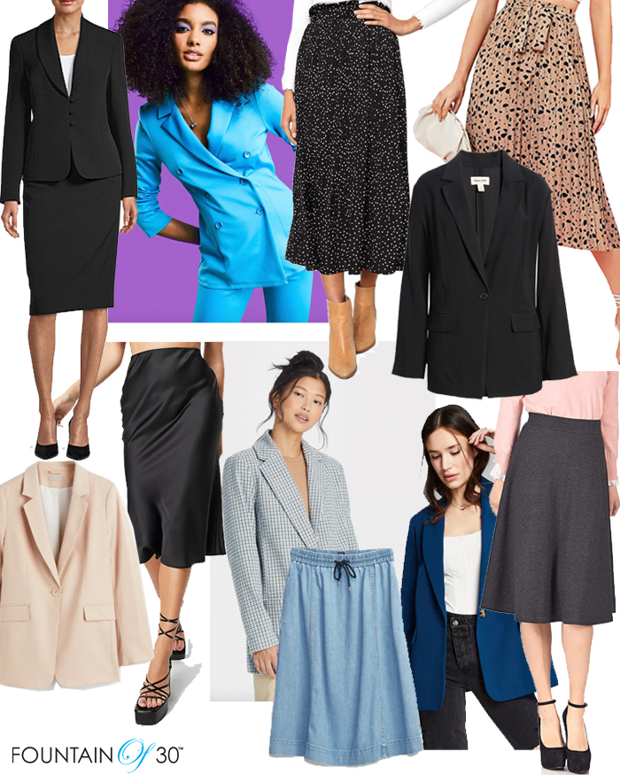 How to Style The Best Midi Skirt Suits For Women Over 40 - fountainof30.com