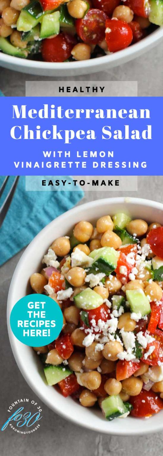 Mediterranean Chickpea Salad With Lemon Vinaigrette Dressing 3542